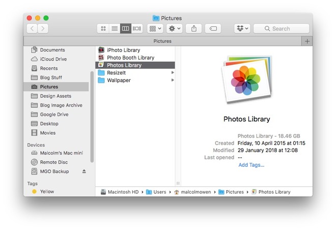 can i delete iphoto library.migratedphotolibrary